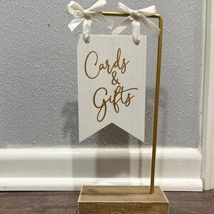 Gold and White Cards & Gifts Sign Wedding Signage